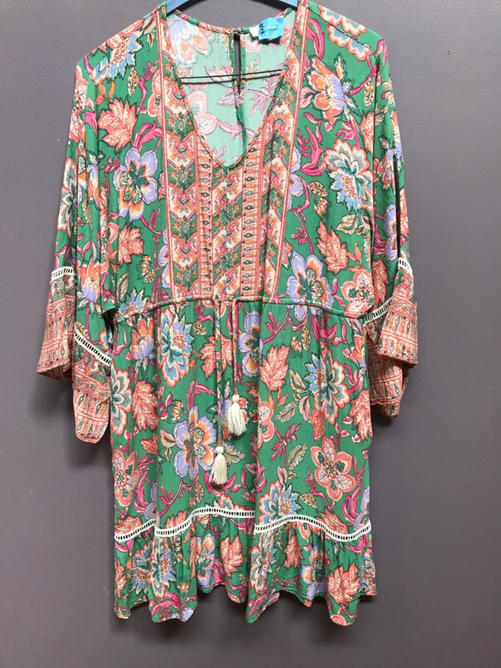 Easel Dreamy Doll Boho Mini Dress Sz M - Picture 4 of 7